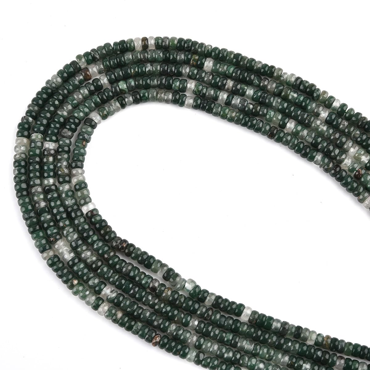 165pcs 4x2mm Natural Green Jade Disk Rondelle Spacer Stone Semi Precious Gemstone Loose Beads for Jewelry Making 15 Inch