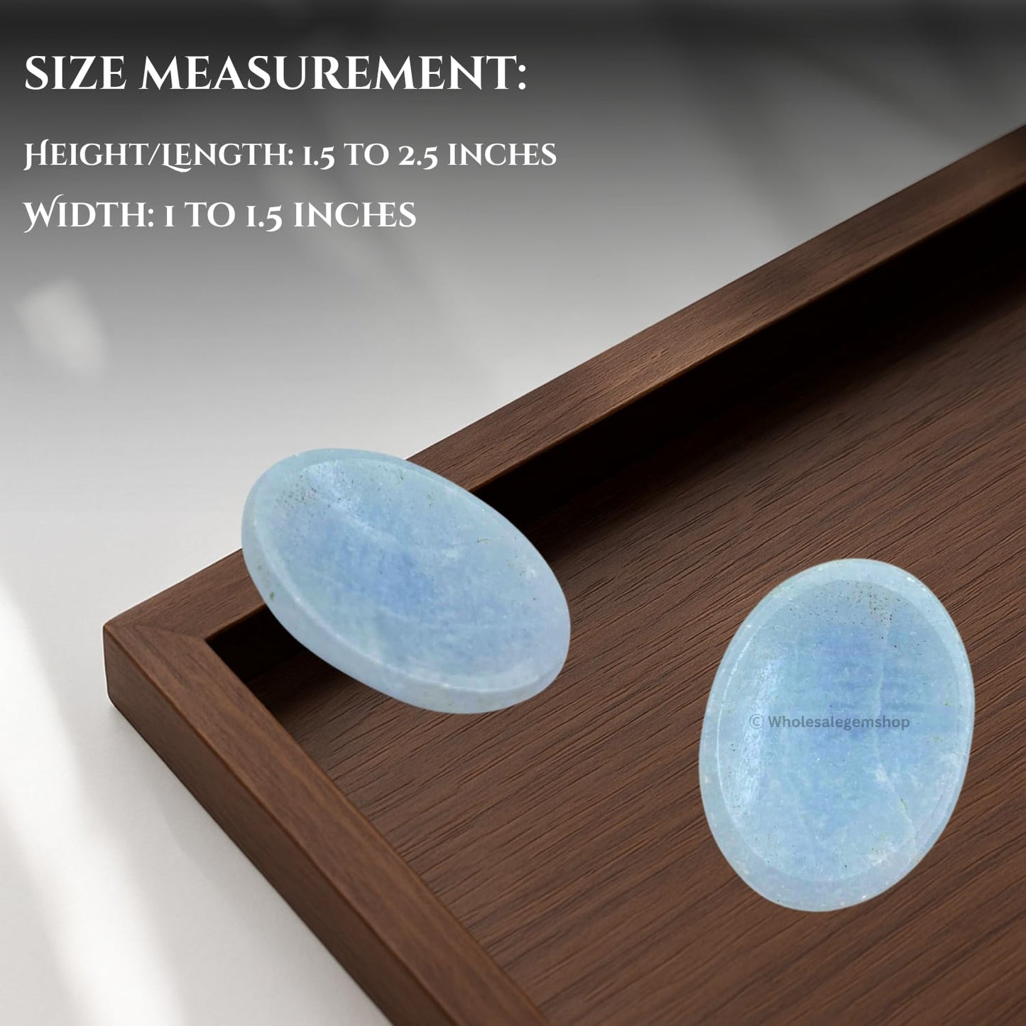 GEMSCITE Blue Calcite Thumb Worry Stones Metaphysical Gemstone Crystal Healing Reiki Men Women Gift FENG Shui Positive Energy Love Wellness Palm Stones Wicca Powerful