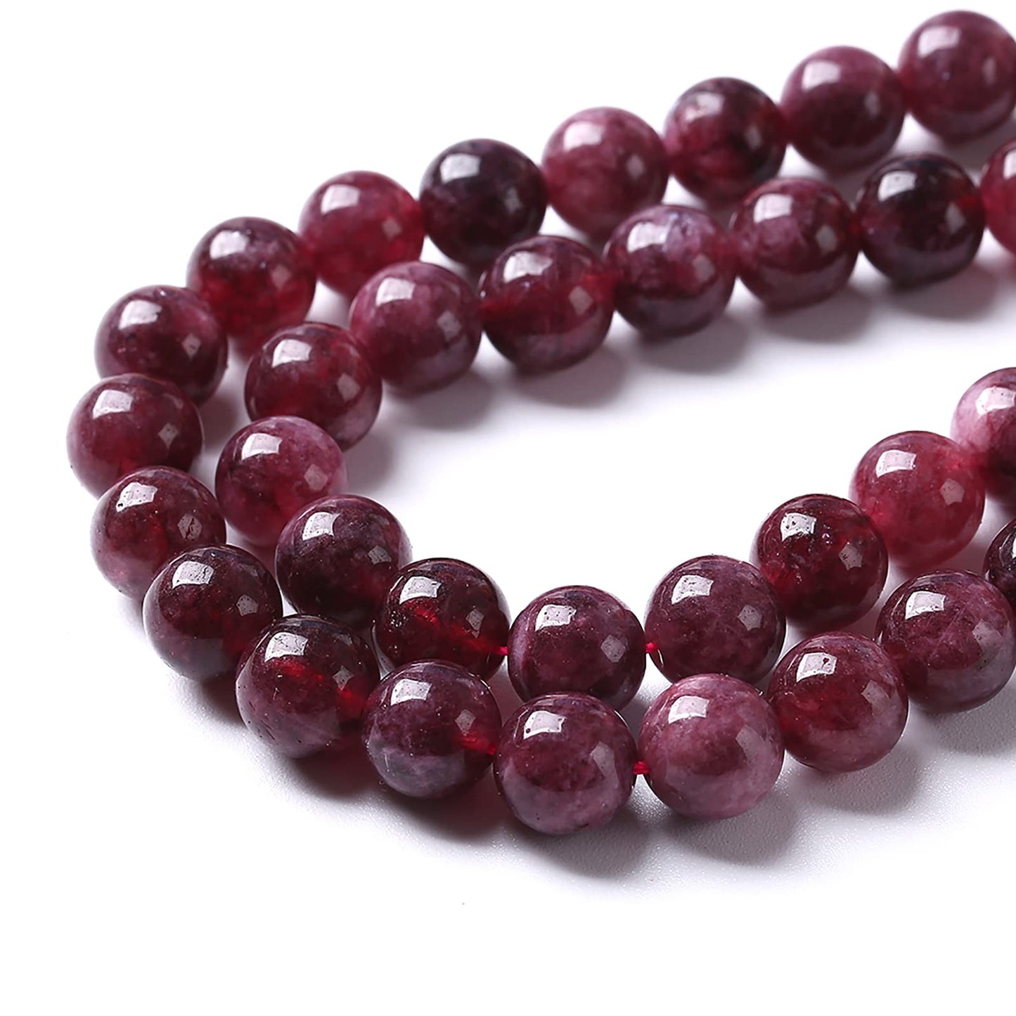 36pcs 10mm Natural Garnet Jade Gemstone Round Loose Spacer Beads for Jewelry Making Healing Energy Stone Beads DIY Bracelets Necklaces 15" (10mm, Garnet Jade)