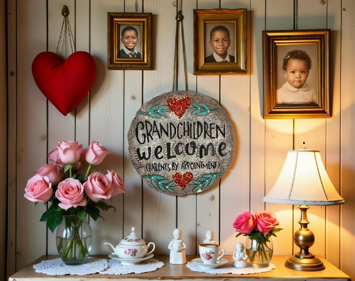Outdoor/Garden Stepping Stones - Grandma and Grandpa Gifts - Great Grandma Gifts (Grandparents Day Gift Grandchildren Welcome Home)