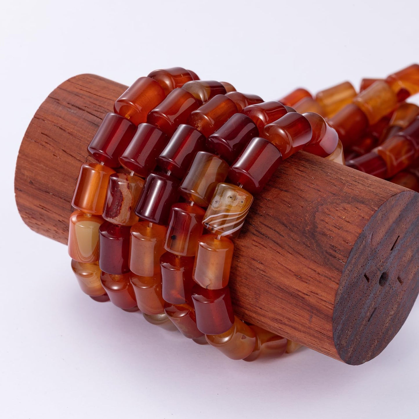 Natural Red Agate Cylinder Tube Beads 10x14mm 38cm/str Loose Semi Gemstone Stone Beads for Making Bracelets Necklace