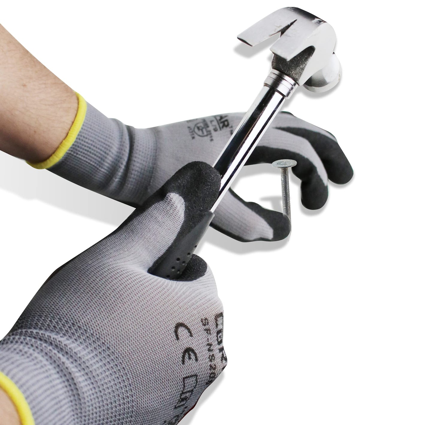 Onmaru Corestar Safety Work Gloves Sandy MicroFoam Nitrile Palm Coated Seamless Nylon Micro-Foam Gloves (10pair XL)