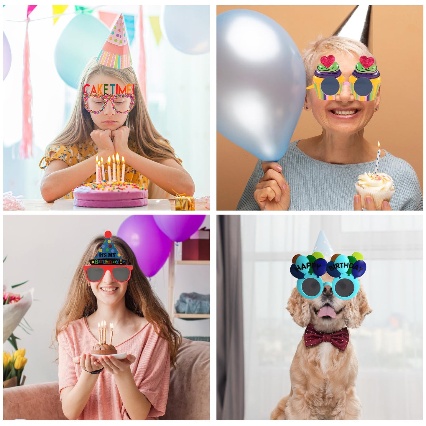 NICOWARM 12pcs Birthday Glasses, Happy Birthday Sunglasses, Novelty Funny Photo Booth Props for Happy Birthday Party, Birthday Sunglasses for Adults Birthday Party Supplies