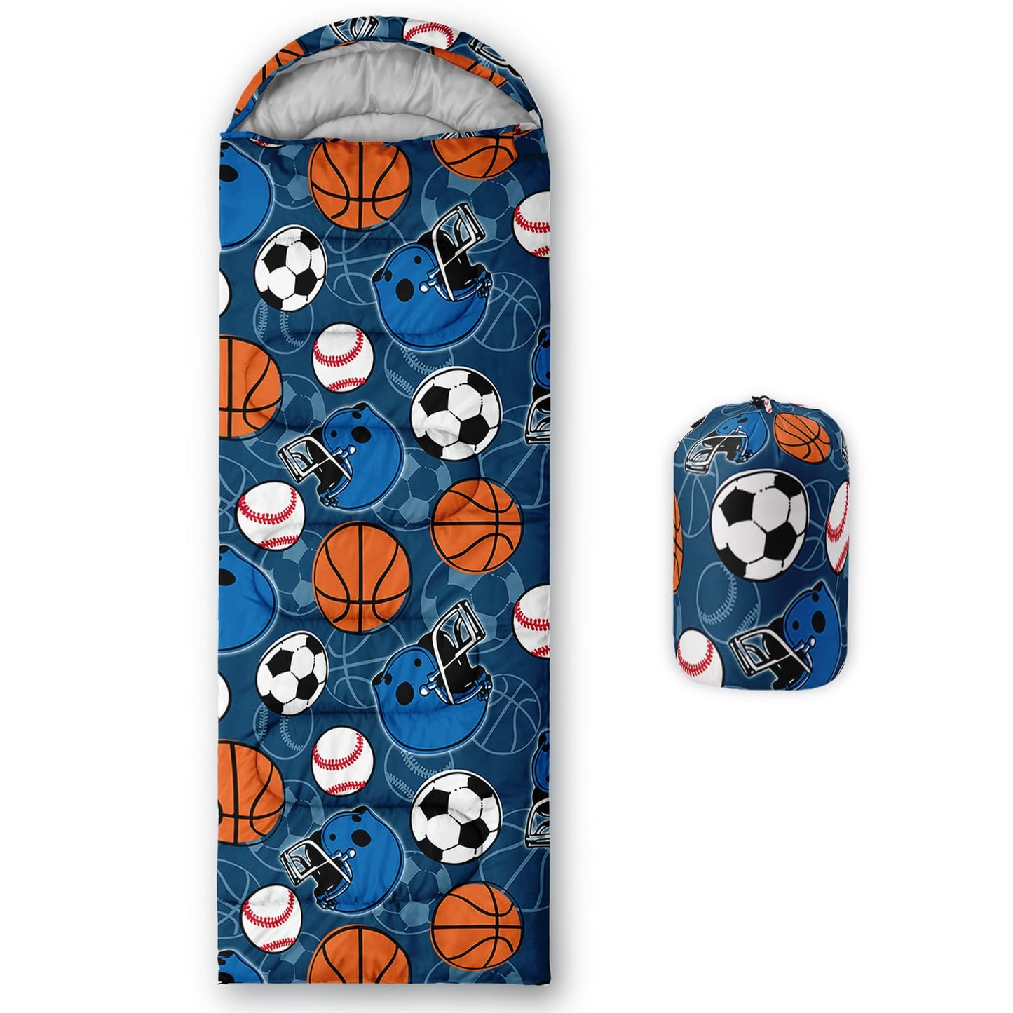 BSNTHO Sports Ball Camping Sleeping Bags,3 Season Warm & Cool Weather,Lightweight,Waterproof Sleeping Bags for Adults & Kids,Traveling,and Outdoors,Camping Gear Equipment,31x90inch
