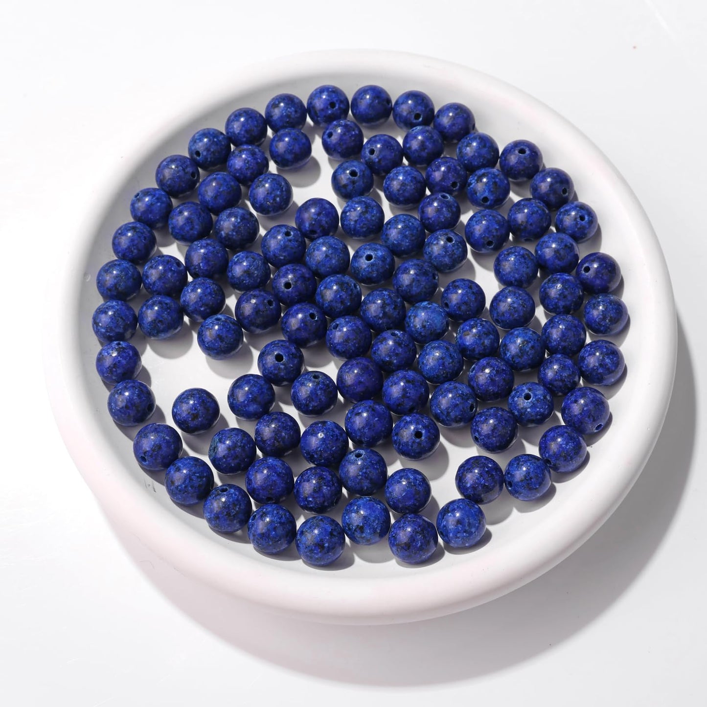 Raicegs 100pcs 8mm Lapis Lazuli Beads Natural Gemstone Beads Round Loose Beads for Jewelry Making DIY Bracelets Necklace