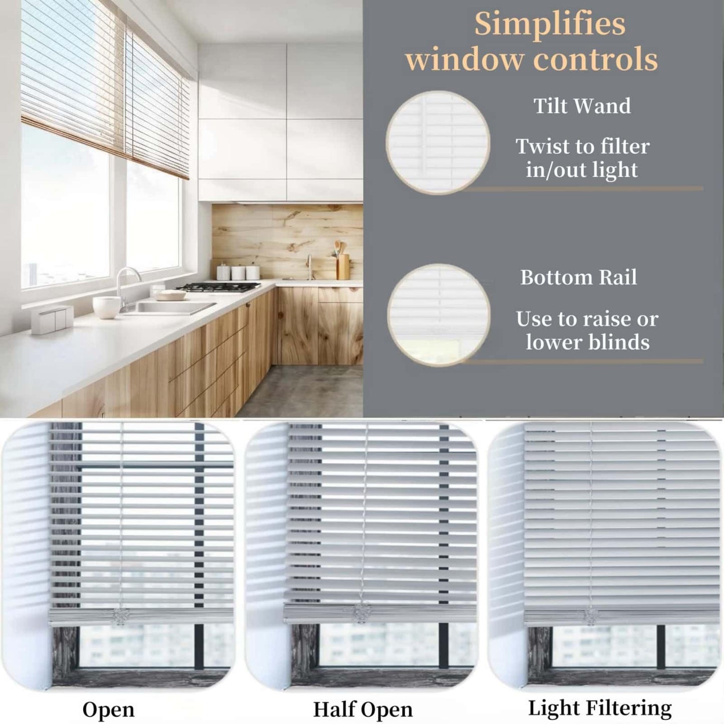 Blinds，Cordless Blinds，Venetian Blind，Mini Blinds，2 inch Blinds Aluminum Blinds，Vinyl Blinds，Window Blinds，Door Blinds，Horizontal Window Blinds，Blinds for Windows.White.44 W x 34" H