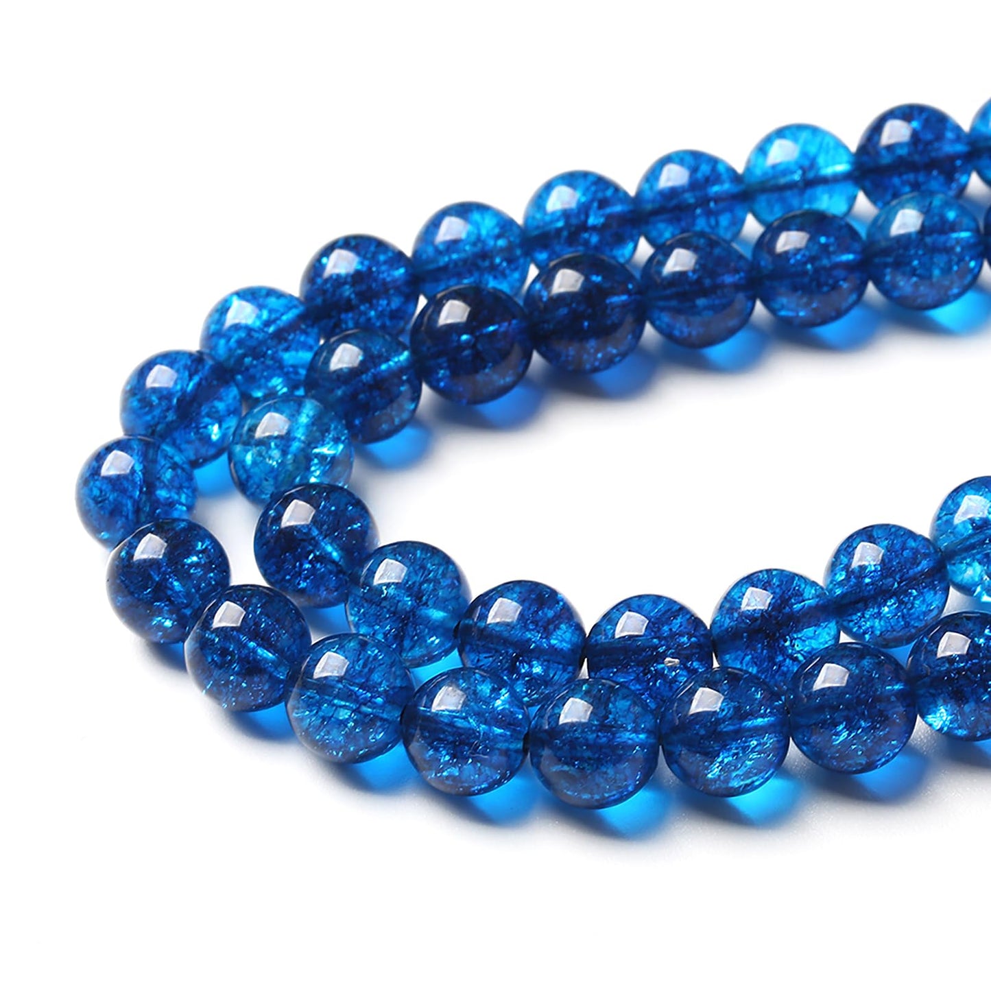 6MM 60PCS Natural Stone Blueberry Crystal Beads Quartz Power Loose Beads for Jewelry Making DIY Bracelet