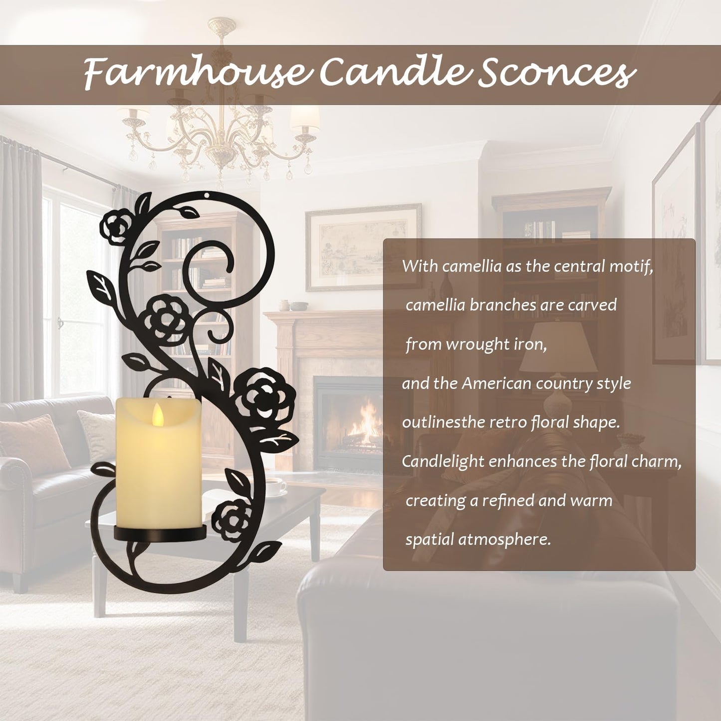 OYEFLY 2 Pcs Wall Sconces Candle Holder (Black)