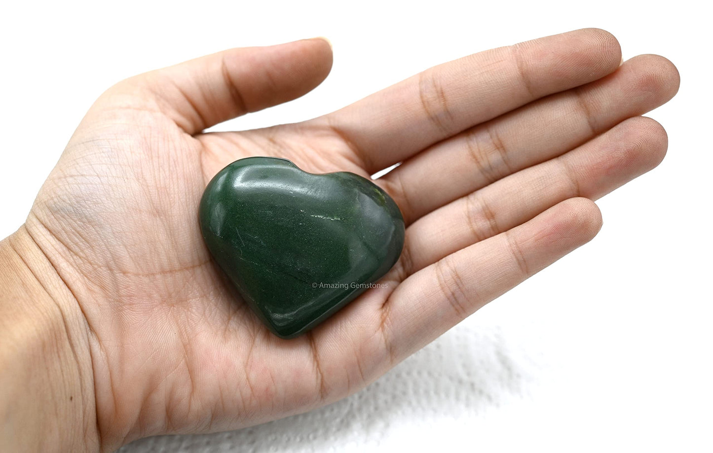 Amazing Gemstone Green Aventurine Crystal Heart Palm Stone - Pocket Massage Worry Stone for Natural Body Chakra Balancing, Reiki Healing and Crystal Grid