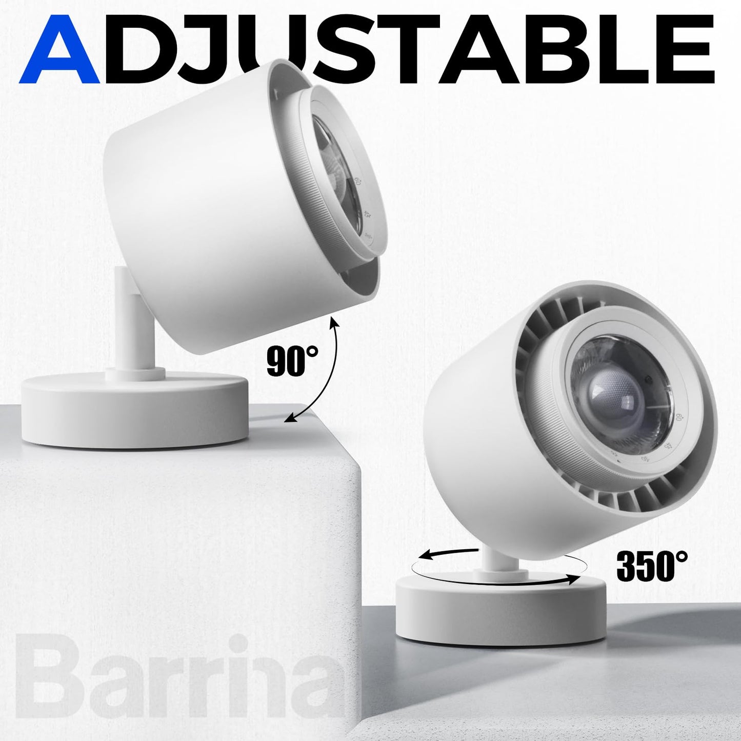 Barrina TR40a Track LED Grow Lights for Indoor Plants, 15°-60° Adjustable Beam Angle, 40W 4000K Wall Mounted Plant Light, Full Spectrum Ceiling LED Growing Lamps with Timer, White Cover, 1-Pack