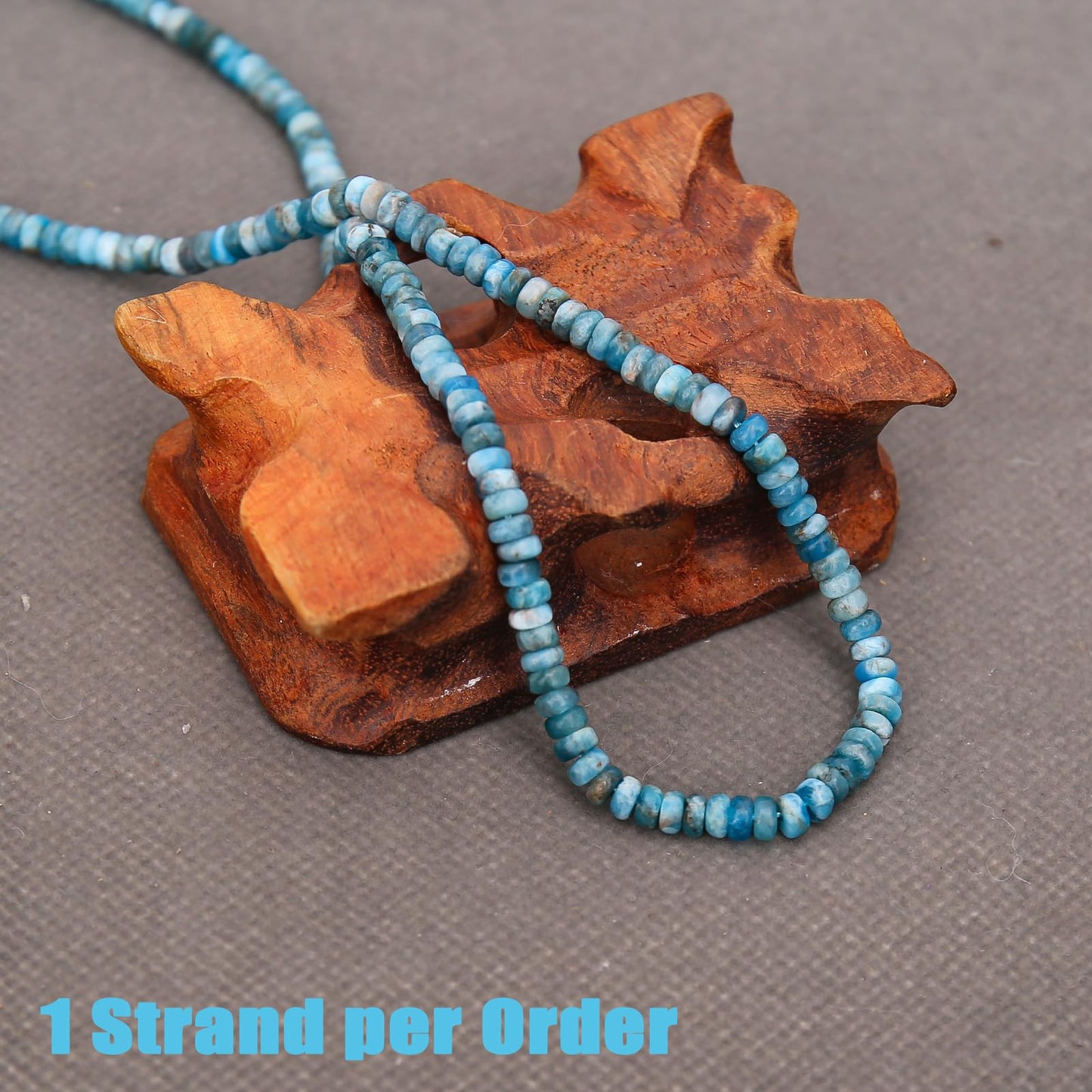 BONNY BOXX 1 Strand (150PCs) Natural 2 * 4mm Apatite Rondelle Beads, Natural Abacus Disk Stone Beads Loose Spacer Gemstone for DIY Bracelet Necklace Jewelry Making