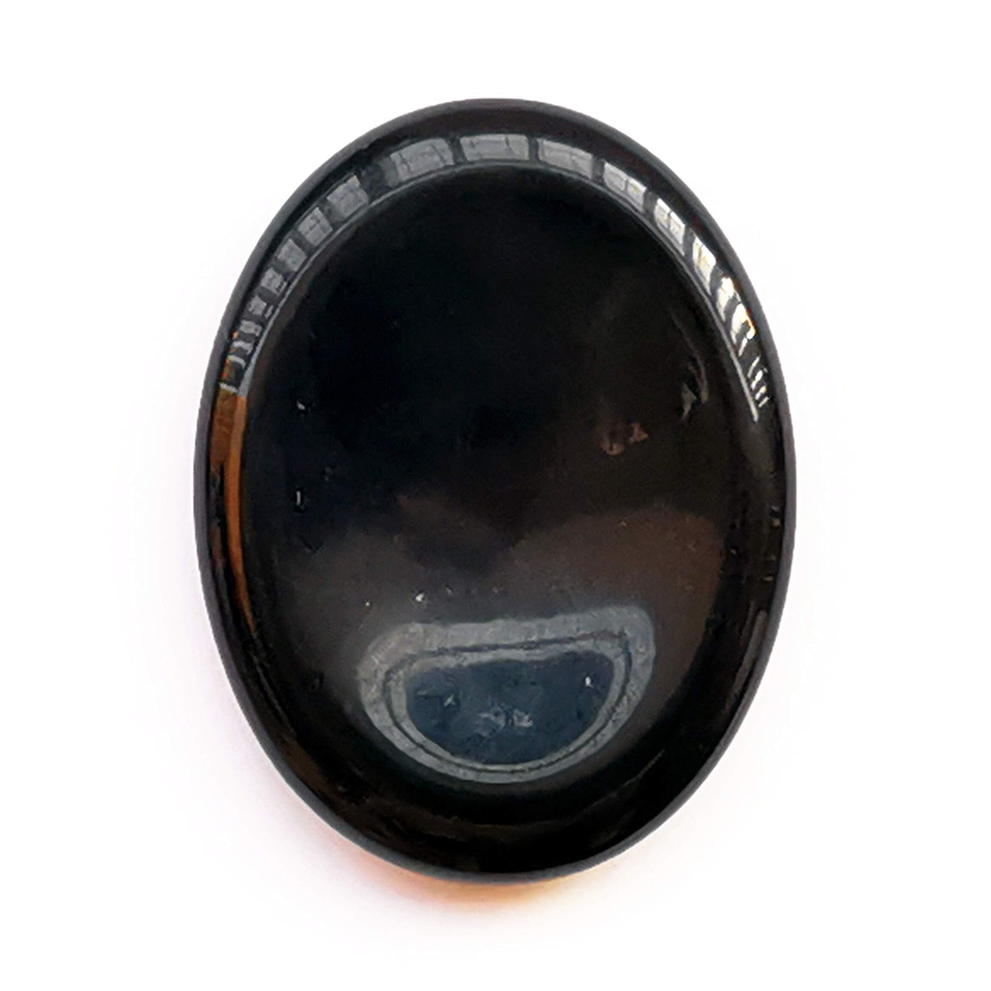 Bacatgem 1 Pcs Natural Black Obsidian Crystal Thumb Worry Stone,Stress Relax Healing Reiki Crystal Pocket Palm Stones
