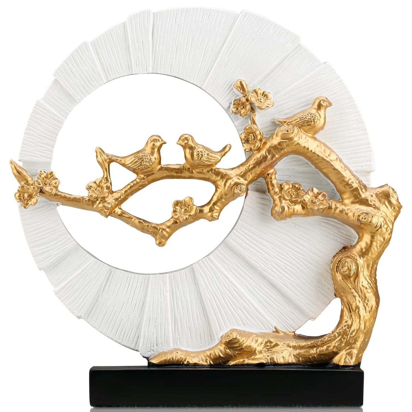 DOVDOV Gold Bird Statue Decor, Gold and White Home Decor, Bird Sculpture Home Decor for Bookshelf Office Shelf on Coffee Table TV Cabinet entryway entryway Decor.