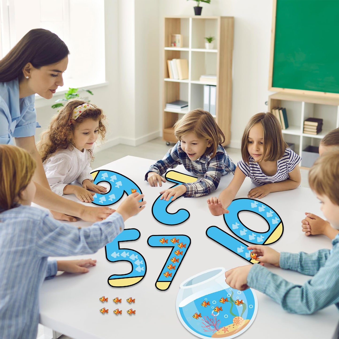 Lonfliness 32Pcs Jumbo Numbers Bulletin Board Set for Classroom Ocean Educational Learning Math Posters for Kids Numbers 1-10 Poster for Elementary School Math Classroom Wall Decor