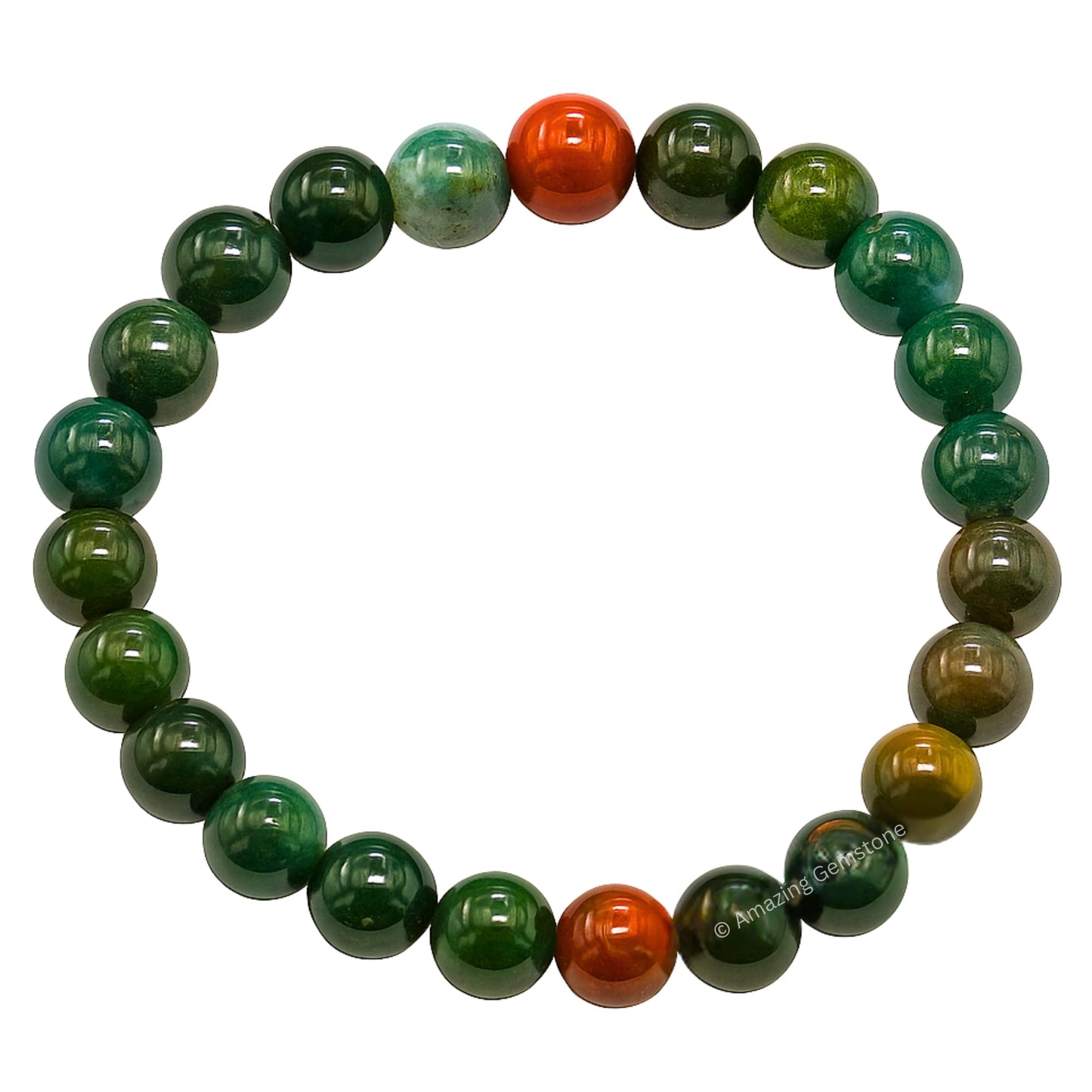 Amazing Gemstone Crystal Bracelet for Women Men's Gifts - Protection Healing Crystal Bracelet - 8mm Gemstone Beaded Stretchable Bracelet Pulseras Para Hombres Mujer Stocking Stuffers Mothers Day Gift (Bloodstone)