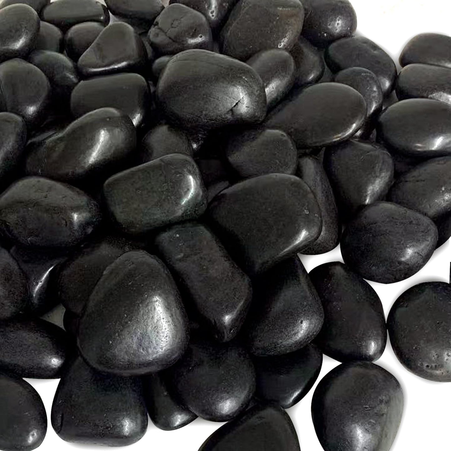 FANTIAN 10 Pounds Natural Black Pebbles Rocks for Plants– 2-3 Inch Ornamental Black River Rocks for Garden Landscaping Home Décor Yard Paving Fountain and Outdoor Decorative Black Stones