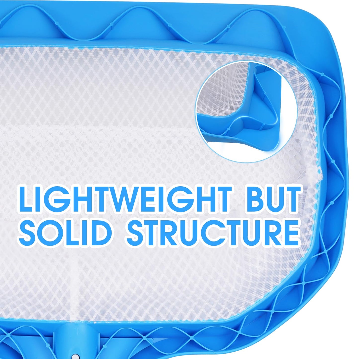 TidyMister Pool Skimmer Net with Front Double Layer Net, Ultra Fine Mesh Diamond Netting Pool Leaf Rake for Above Ground Pools & In-ground Pools, Fit with 1-1/4'' Standard Pole