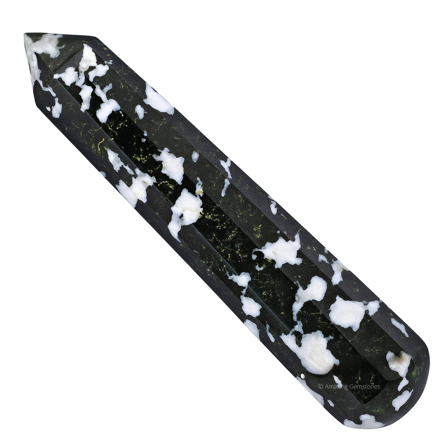 Amazing Gemstone Black and White Tourmaline Crystal Wand Massage Stick - Pelvic Wand Gua Sha for Adults - Crystals and Healing Stones Massage Wands for Adults Gifts (Pointed)