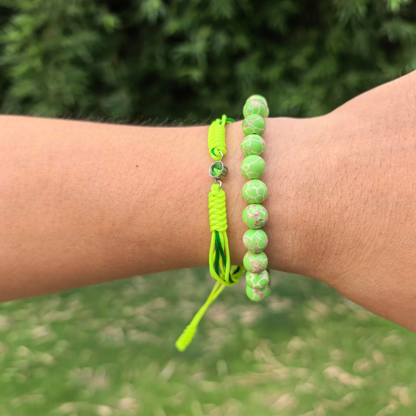 Crgwxzl August Birthstone Bracelets for Women Men,Healing Crystal Protection Stone Green Imperial Jasper Beads Bracelet,String Wrap Zodiac Month Bracelets Birthday Jewelry Gifts