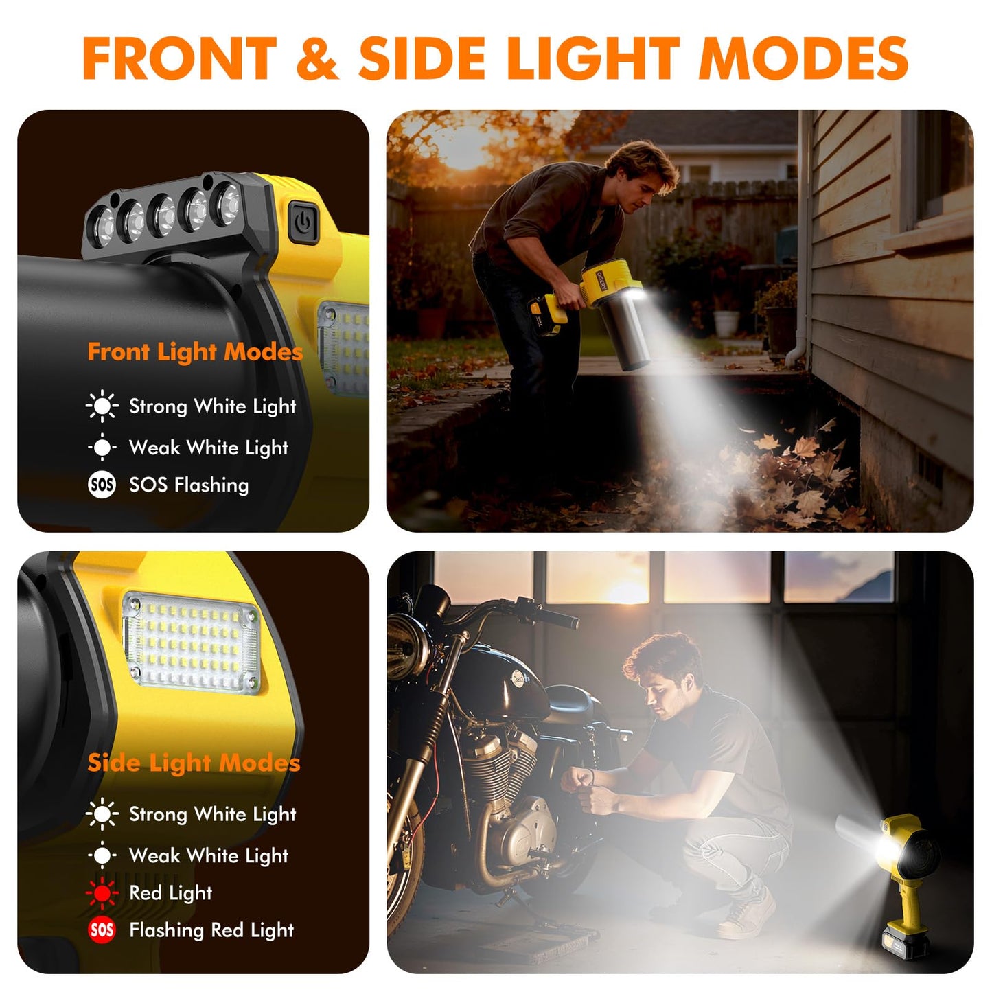 OGERY Brushless Leaf Blower Cordless with Lights, Powerful Electric Leaf Blowers with 2 x 3.0Ah Batteries & Fast Charging, 700CFM 900G Wind Pressure Handheld Blower for Lawn Care Yard Garden, Yellow