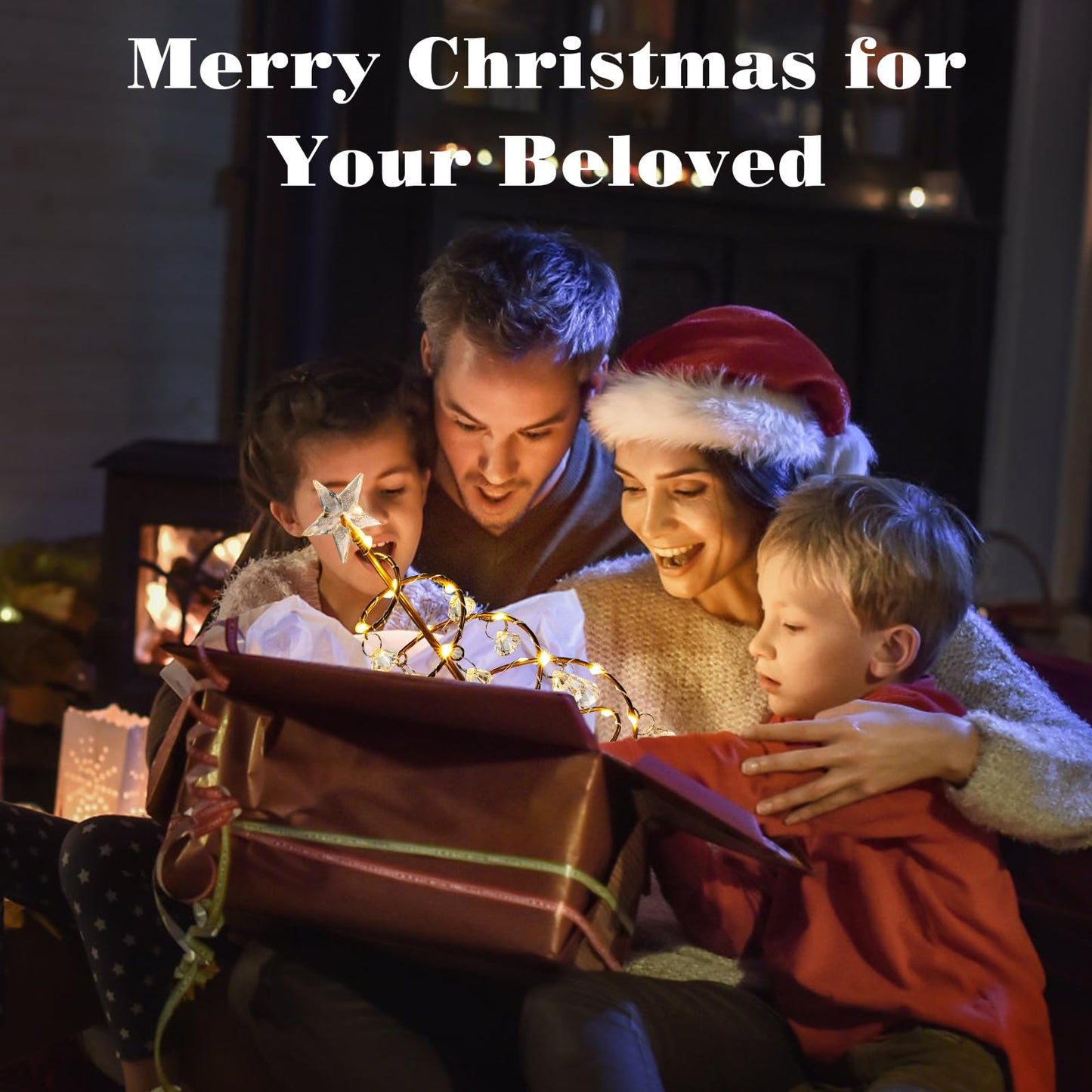 Lewondr Christmas Tree Light, 11'' Battery Operated Christmas Tree Night Light, Crystal Spiral Xmas Tree Table Lamp with Star Light & Metal Stand, Christmas Decoration for Home Room Desk Indoor, Gold