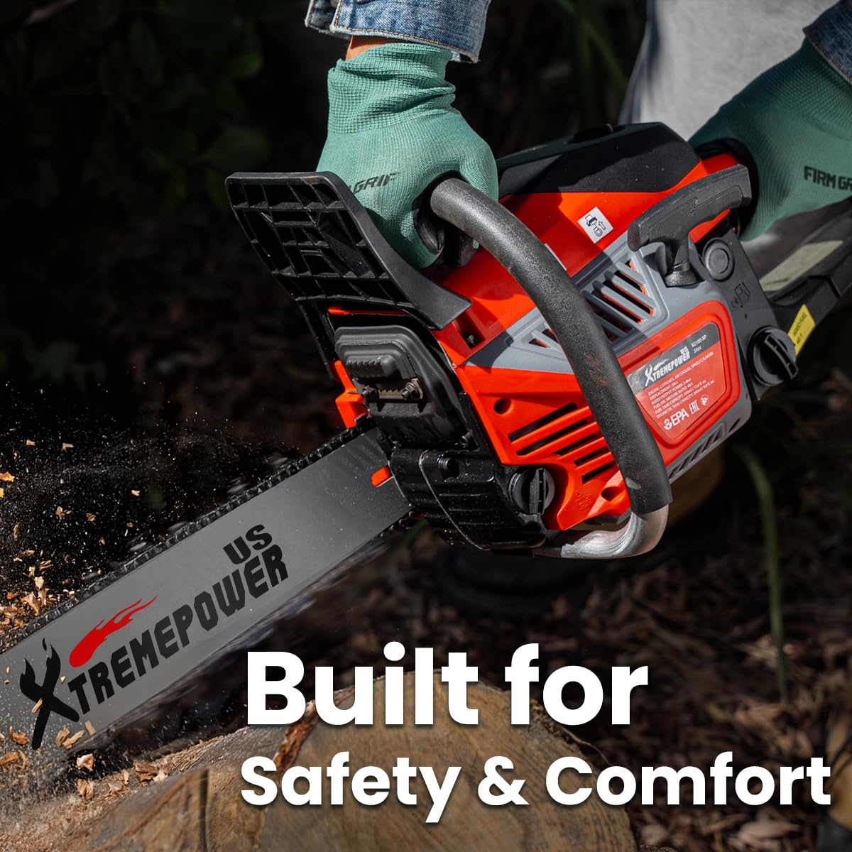XtremepowerUS 22" Gas Chainsaw 58cc Gas Engine Wood Cutting Aluminum Gasoline Gas 2-Stroke Chainsaw Cutting Wood Cutter Industry Engine Motor EPA
