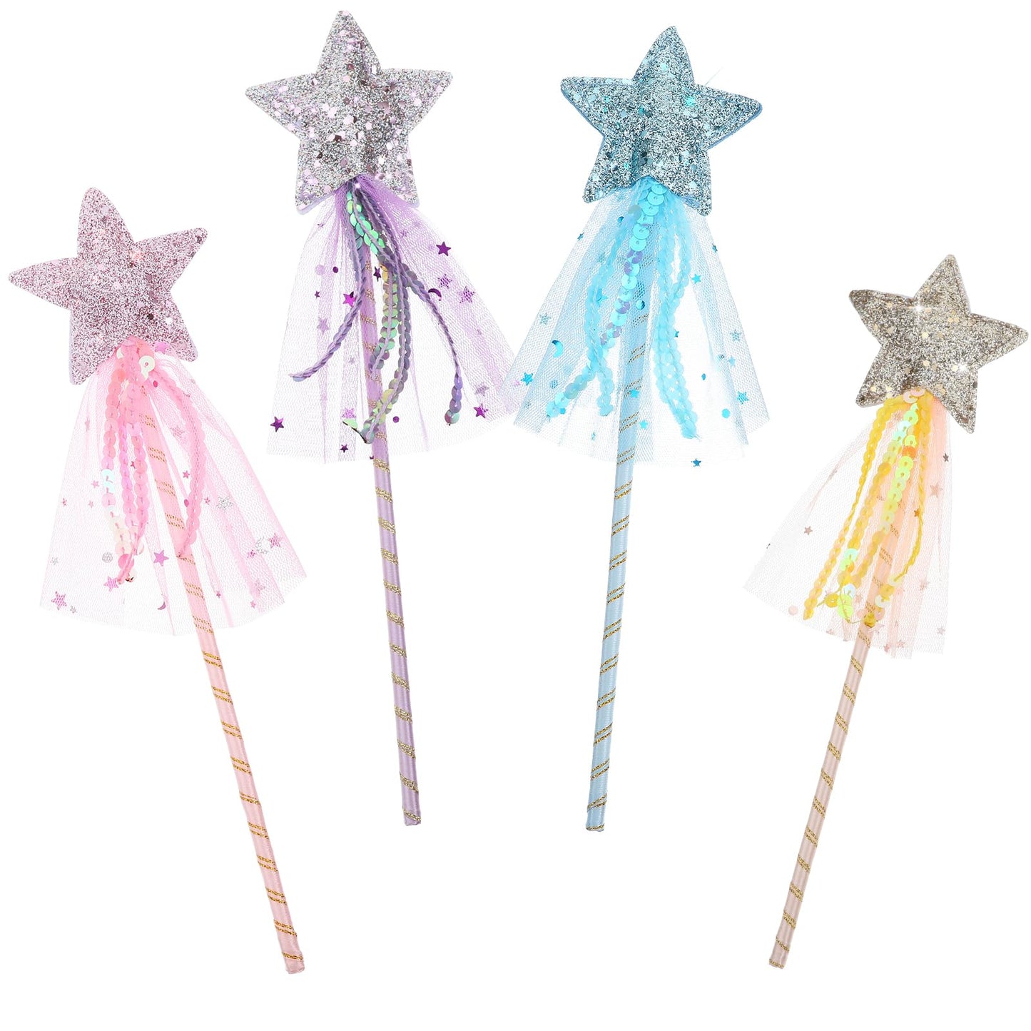 Ymapinc 4PCS Glitter Wand Props for Adult Parties & Photo Booths - Holiday Celebration Decor, Festival Accessory, Birthday Photo Prop (Not a Toy)