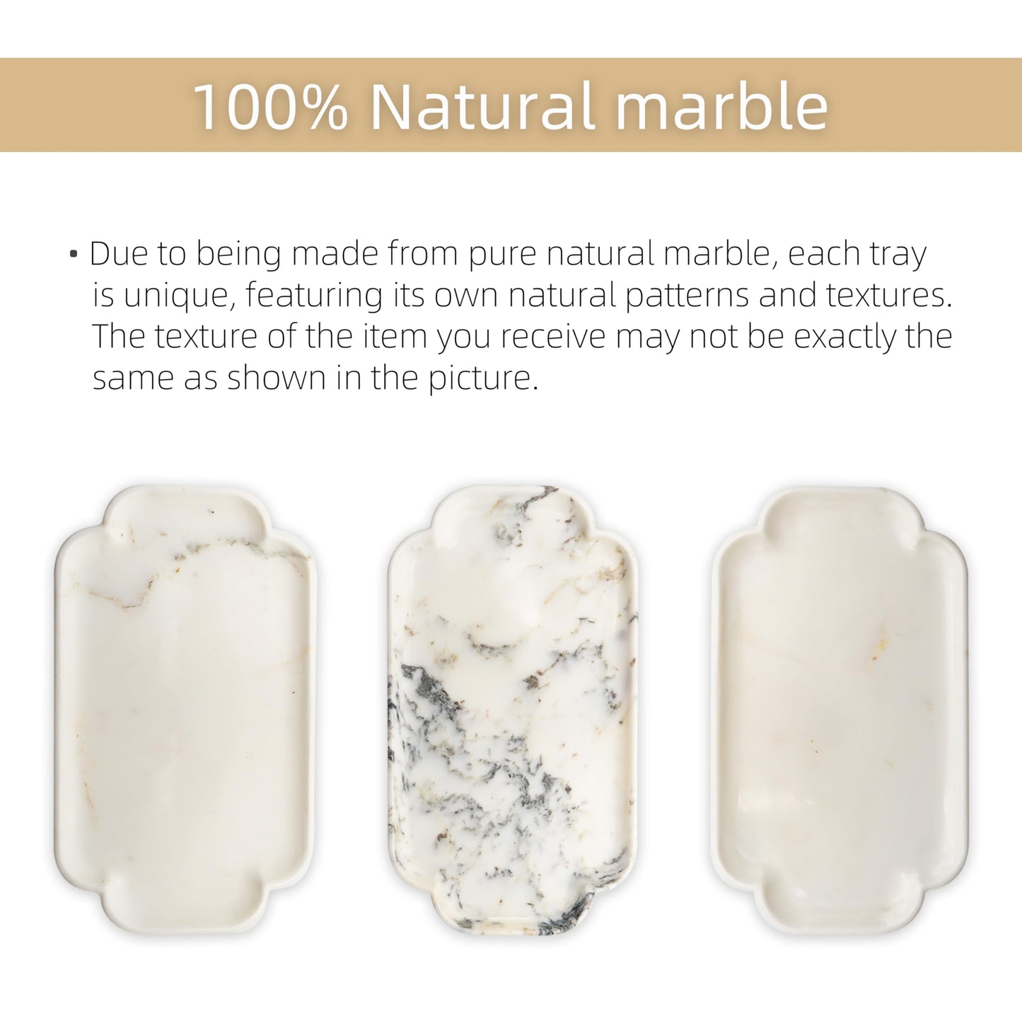 Marmor Marble Perfume Tray Bathroom Tray for Decorative,Candles,Jewelry Stone Vanity Tray,Kitchen Counter Decor and Home Decorative Tray(Calacatta Marble) Jewelry Tray Unique Festival Gifts