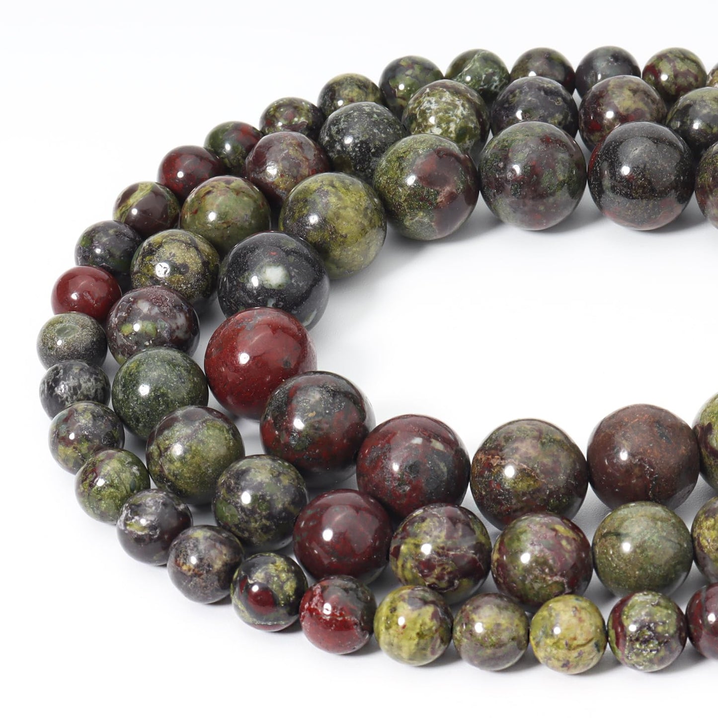 Siomia 60pcs 6mm Natural Dragon Blood Stone Gemstone Beads Energy Healing Crystal Round Loose Stone Beads for Jewelry Making, DIY Bracelets Necklaces