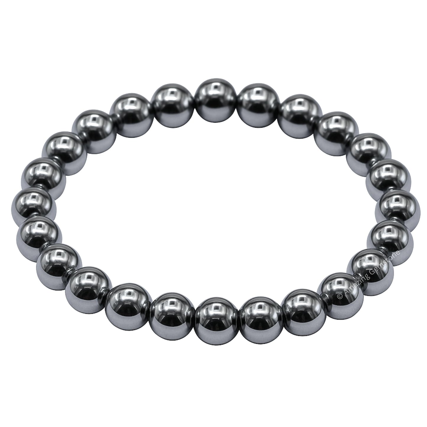 Amazing Gemstone Crystal Bracelet for Women Men's Gifts - Protection Healing Crystal Bracelet - 8mm Gemstone Beaded Stretchable Bracelet Pulseras Para Hombres Mujer Stocking Stuffers Mothers Day Gift (Silver Hematite)
