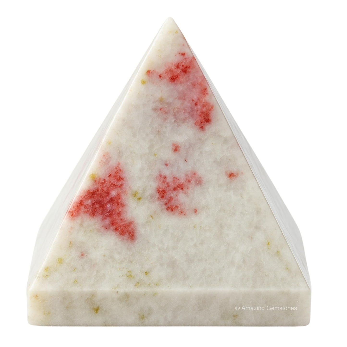 Amazing Gemstone Cinnabarite Pyramid Crystal Healing Stones - 2" Great Pyramid Figurine of Natural Stone Pyramid for Meditation, Reiki, Chakra Balancing and Crystal Pyramids Grid