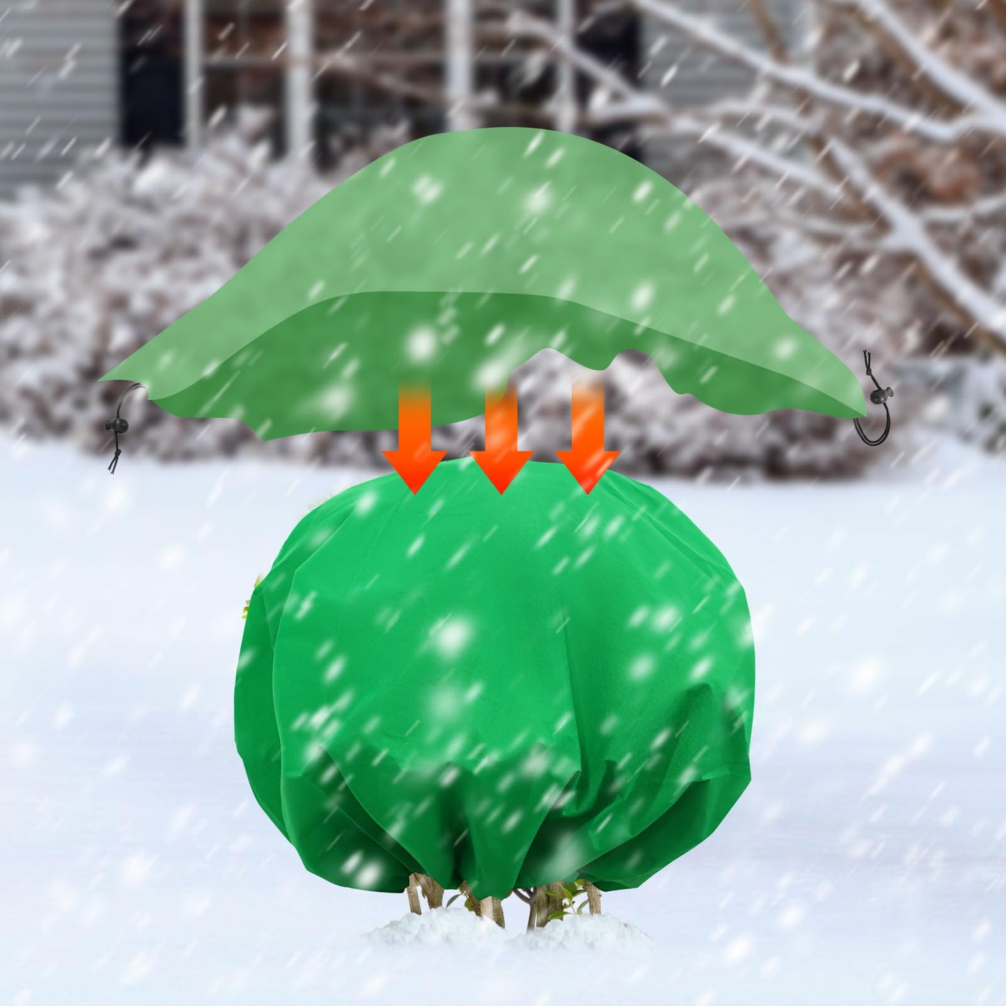 NNG 2PCS 8.1ft Dia. Round Winter Plant Covers Reusable Tree Freeze Protection with Drawstring Potted Plant Frost Blanket Outdoor Shrub Plant Cover for Winter Garden Potted Vegetable