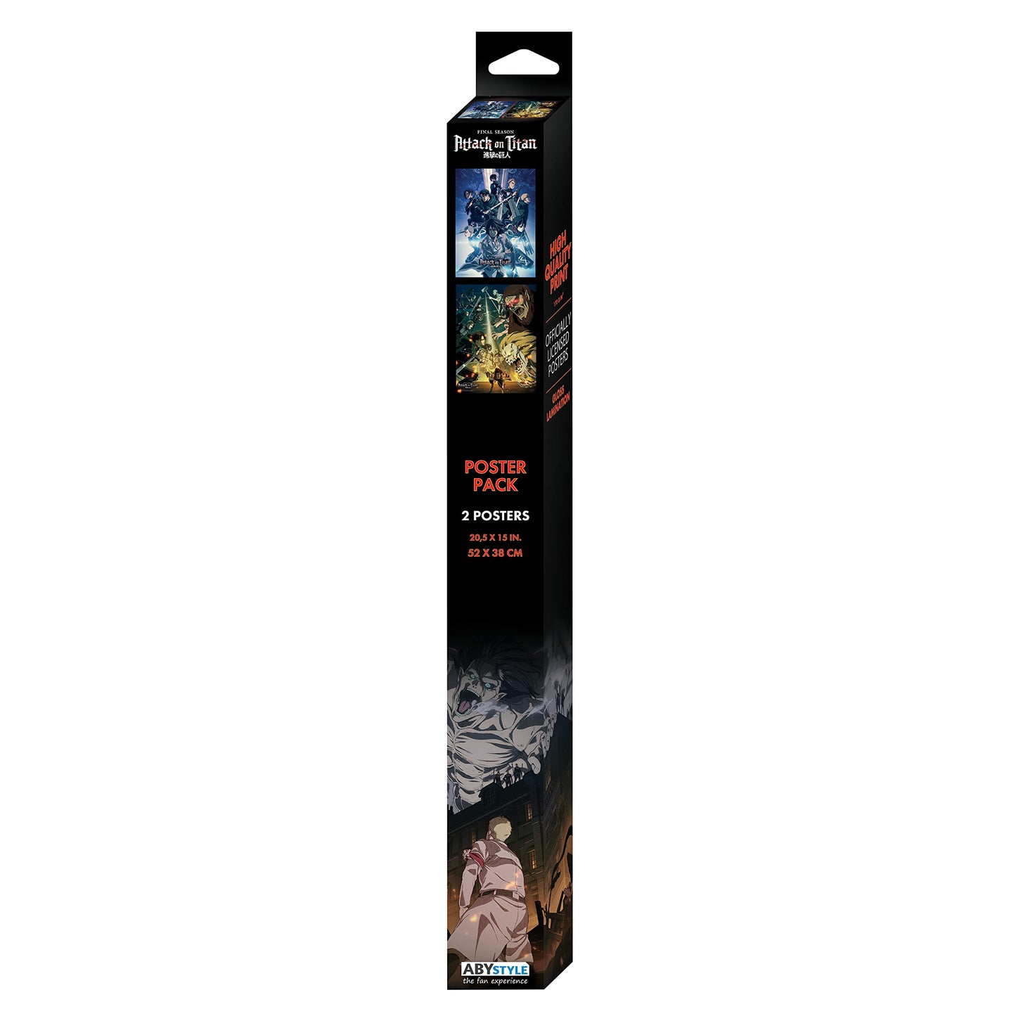 ABYstyle Attack on Titan Unframed Boxed Poster Set Featuring the Scouts, Beast Titan & Jaw Titan 15 x 20.5 in Includes 2 Mini Posters Anime Poster Set Attack on Titan Wall Art Anime Posters for Bedroom AOT Decor