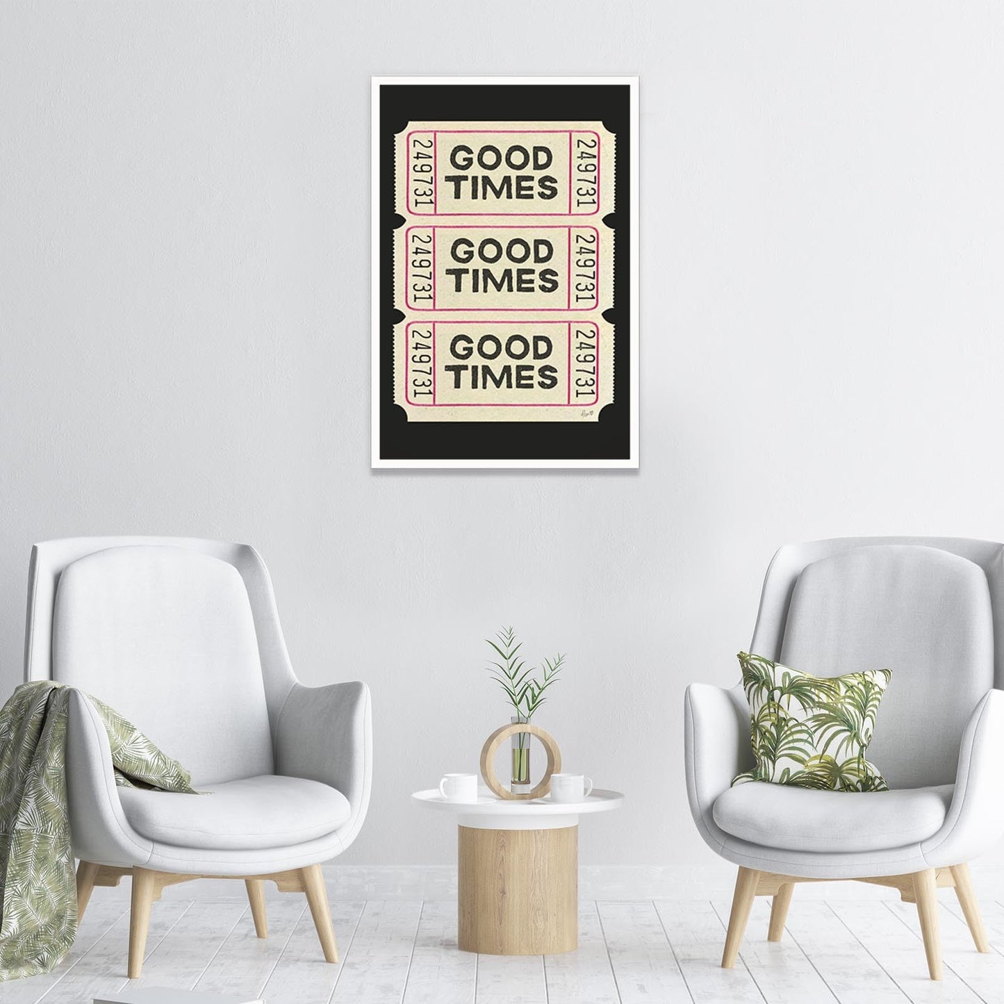Trendy Wall Art Prints Poster Retro Good Times Ticket Print Black White Canvas Wall Art Retro Trendy Preppy Wall Decor For Bar Cart Teen Girls Living Room Bedroom Gallery 8x12in Unframed