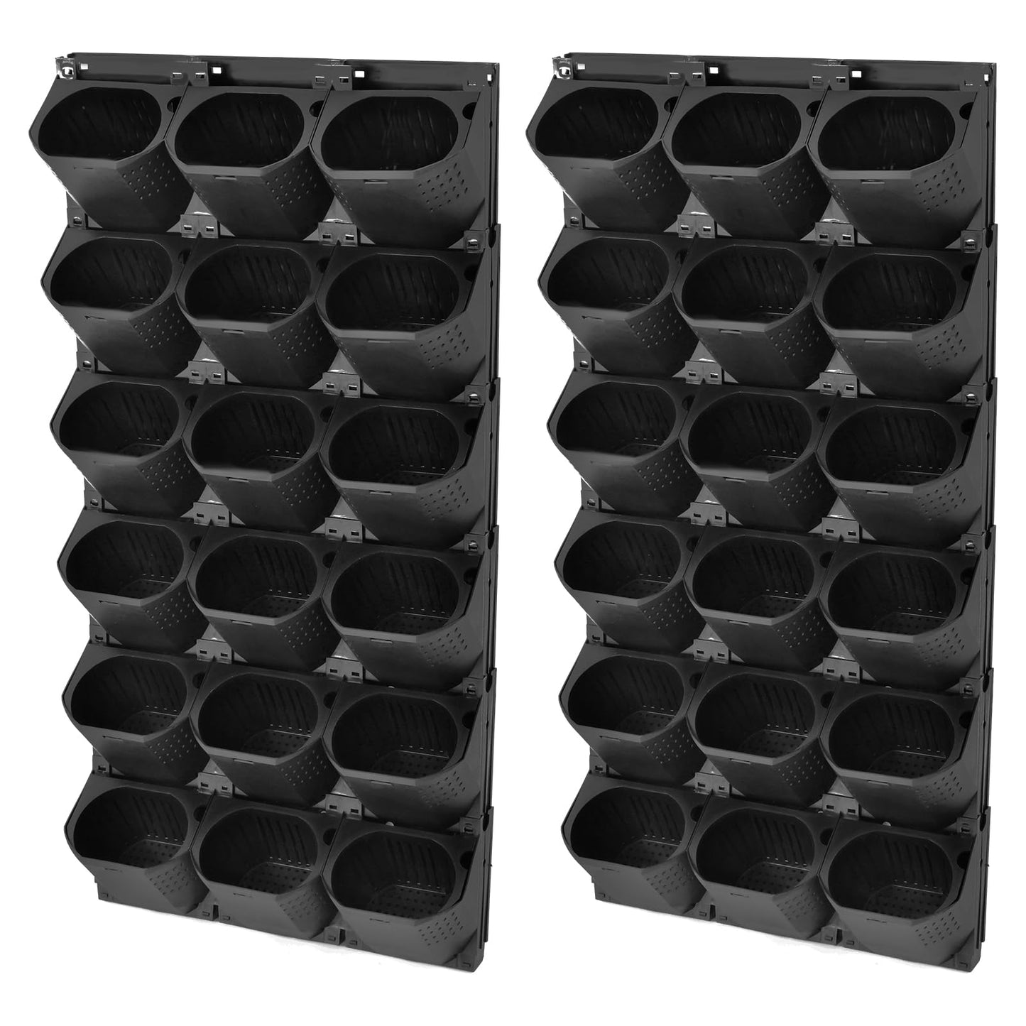 sertheha Self Watering Wall Planter with 36 Pots, Vertical Garden Planter for Indoor Plants, Wall Mounted Planters Hanging Flower Herbs Vegetables for Garden Balcony Decor (Black)