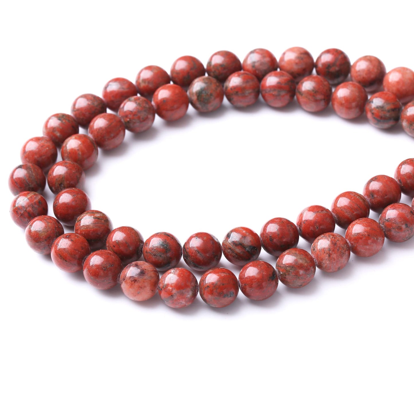 10MM Sesame Red Round Loose Beads Natural Gem Beads Crystal Energy Stone Beads for Jewelry Making DIY Bracelet Necklace