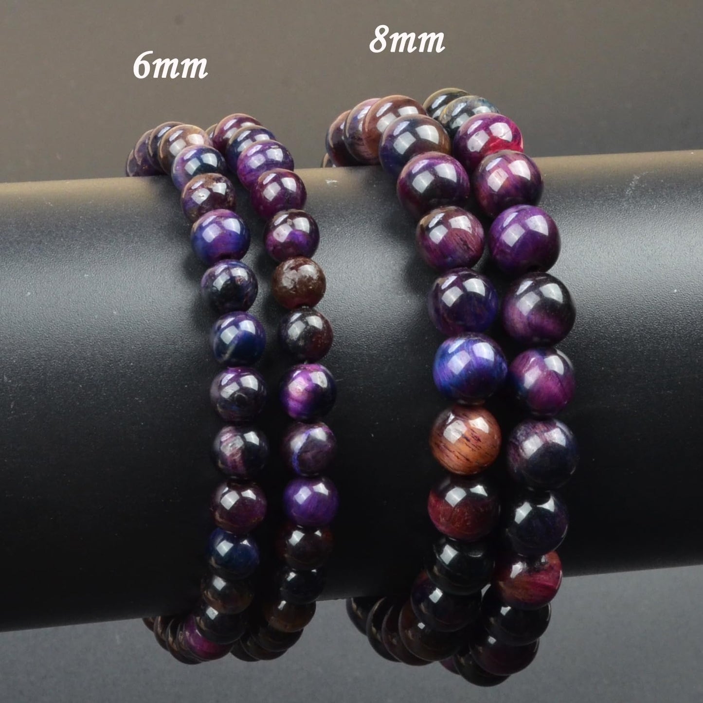 CHCCOYE 6mm Natural Healing Gemstone Bracelet Handmade Yoga Stretch Elastic Bracelet Stress Relief Crystal Jewelry for Men and Women (6mm Galaxy Tiger's Eye)