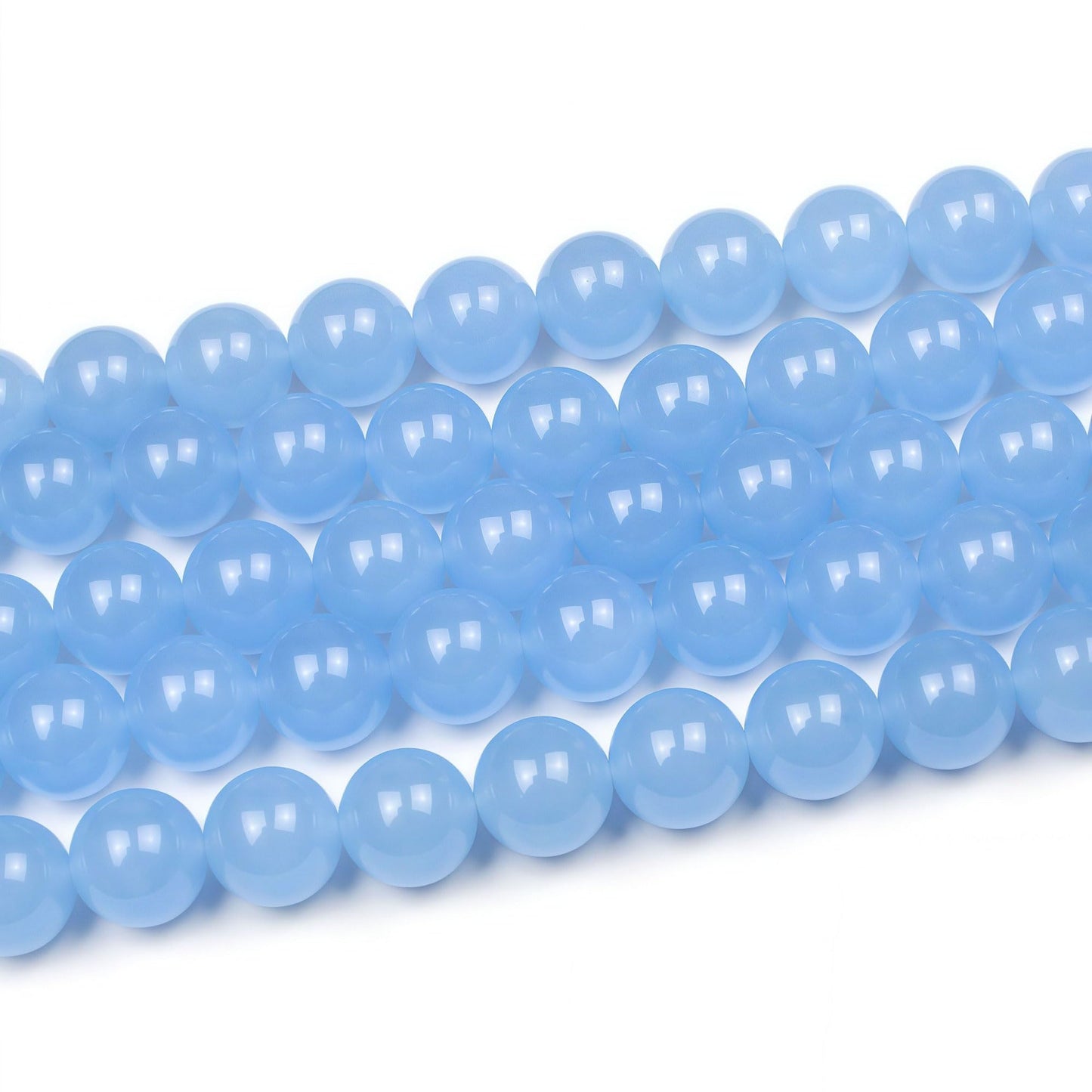 MJDCB Natural Aquamarine Chalcedony Round Loose Beads for Jewelry Making DIY Bracelet Necklace (10mm)
