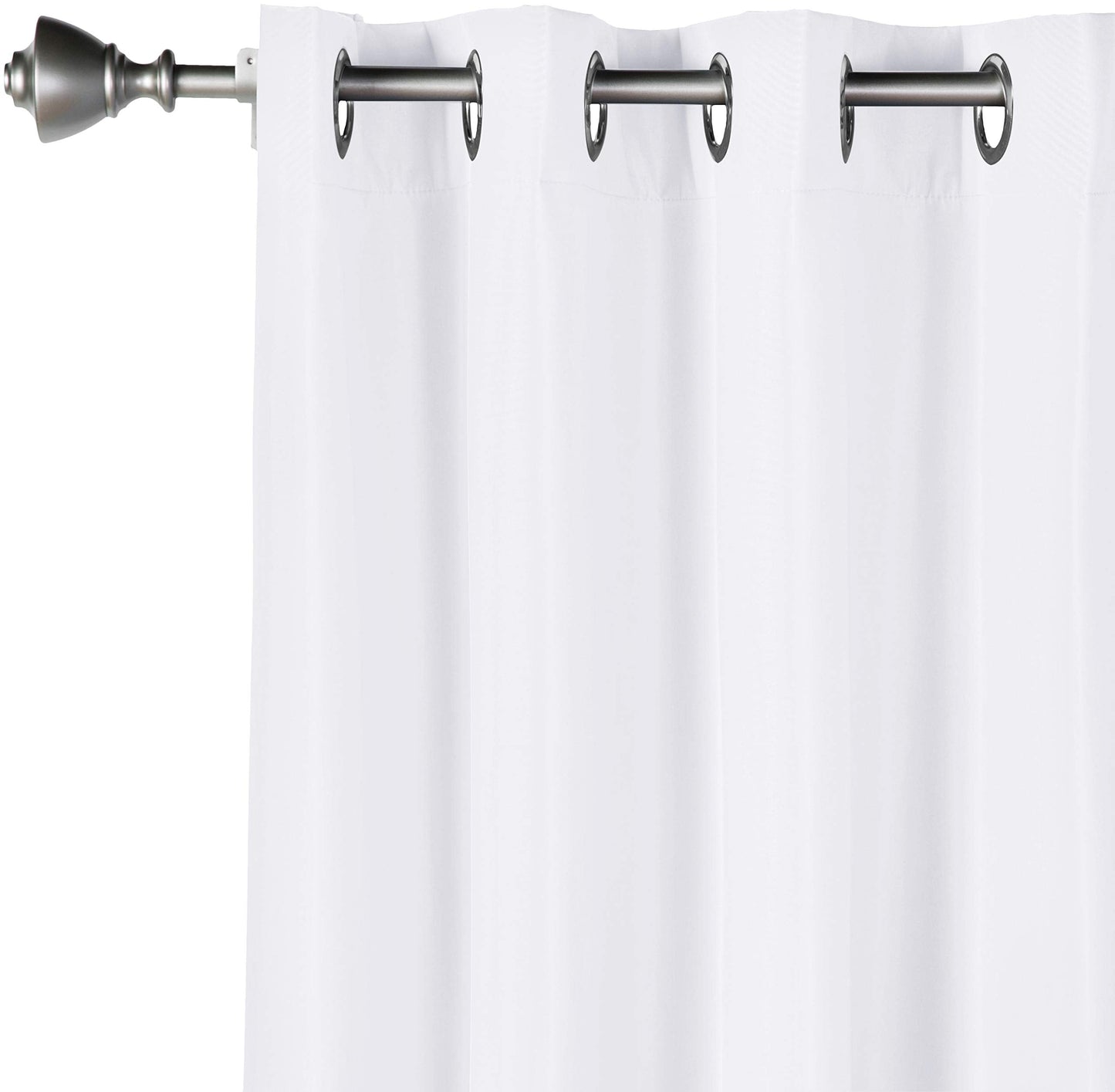Amazon Basics Room Darkening Blackout Window Curtains 2 Panels with Grommets, for Living Room and Bedroom, 52 x 84 inches, White