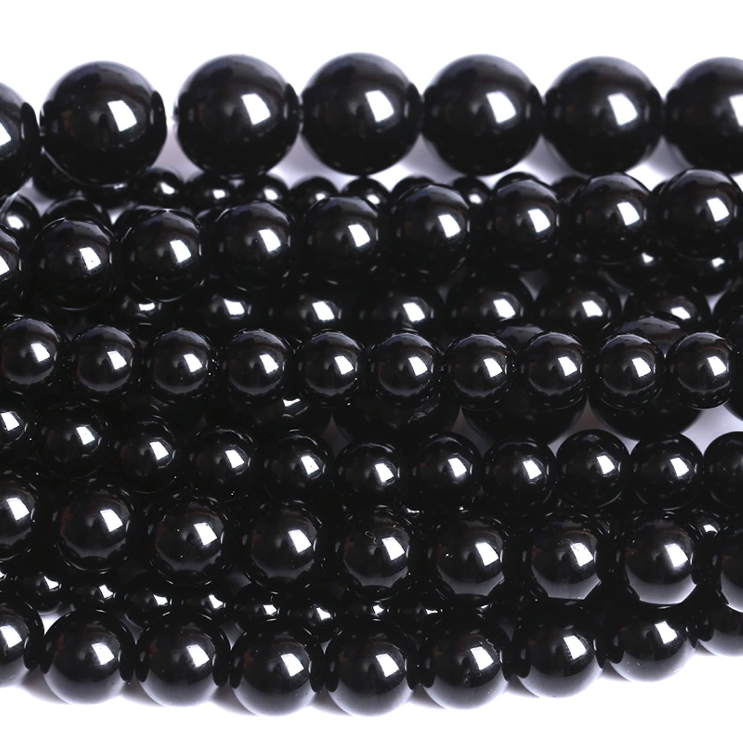 50PCS 8MM Natural Black Agate Stone Beads Round Loose Beads for welry Making DIY Bracelet Necklace Accessory 15 Inches