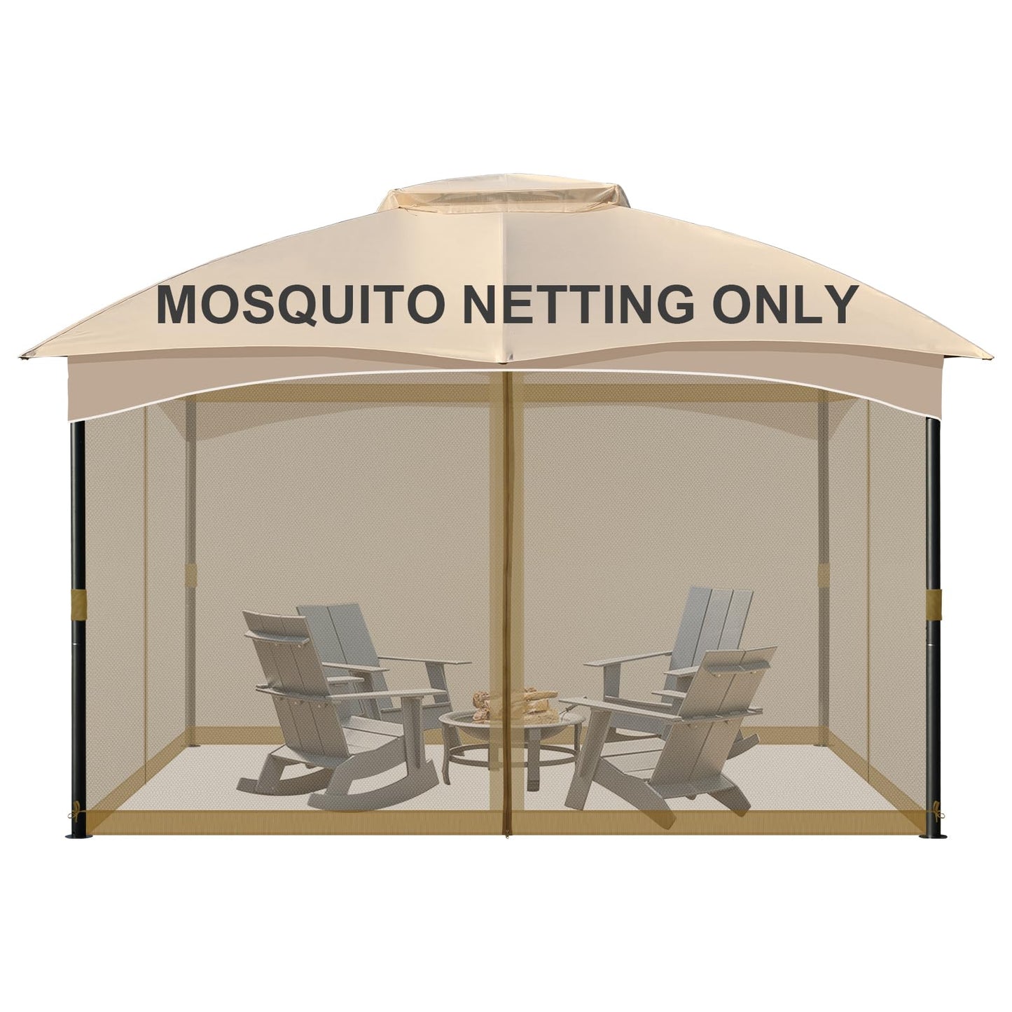 COWVIE Gazebo Replacement Netting Screen, 12' x 16' Universal Gazebo 4-Panel Mosquito Sidewalls with Double Zippers for Outdoor Patio (Only Netting)