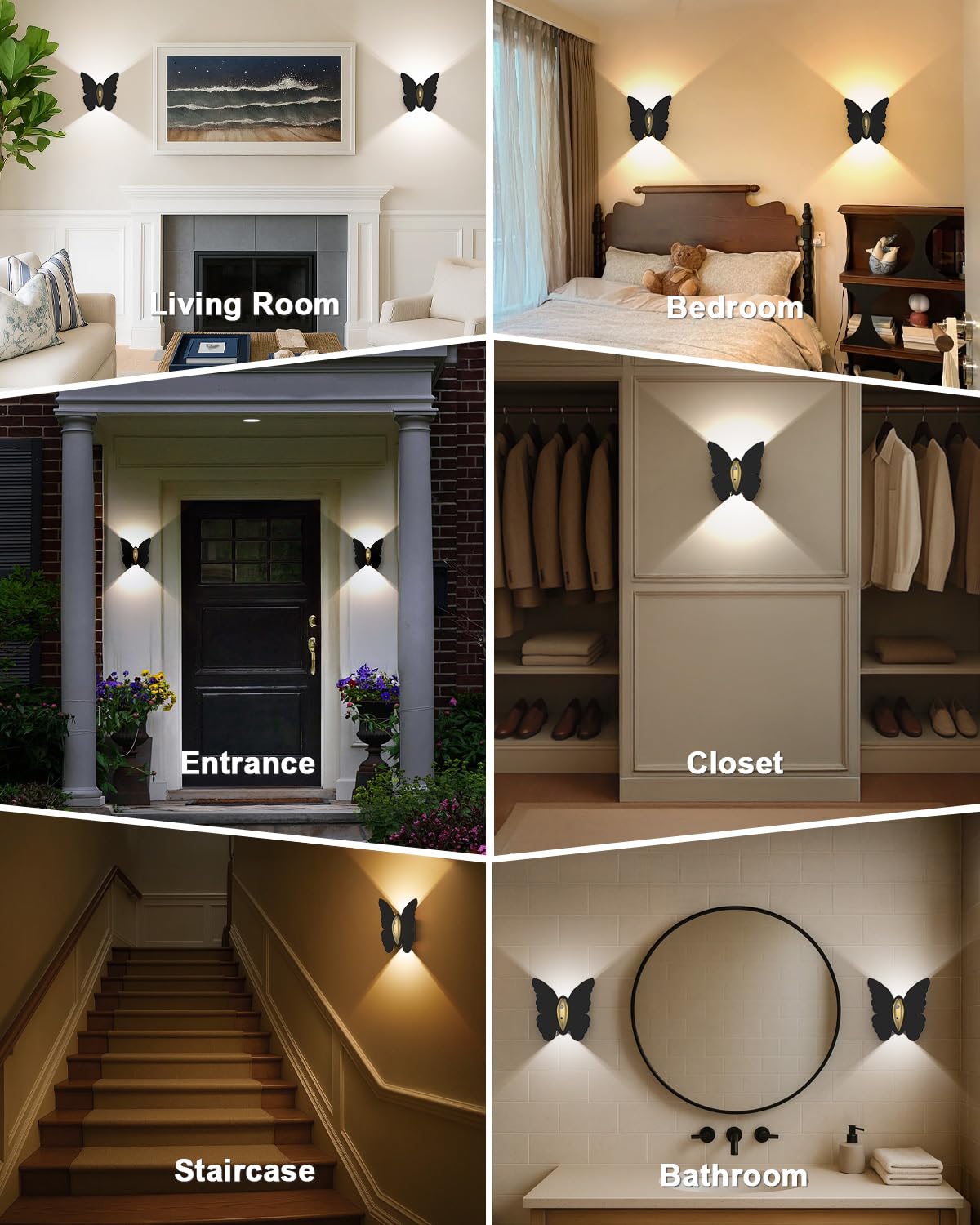 Eneru Battery Operated Wall Sconce Set of 2: 5000mAh Rechargeable Motion Sensor Night Light Wireless Wall Sconces Magnetic Closet Lights Stair Light Indoor Up and Down Wall Lamp for Bedroom Hallway