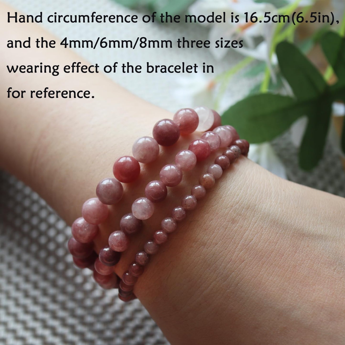CHCCOYE 6mm Natural Healing Gemstone Bracelet Handmade Yoga Stretch Elastic Bracelet Stress Relief Crystal Jewelry for Men and Women (6mm,Angel Quartz)