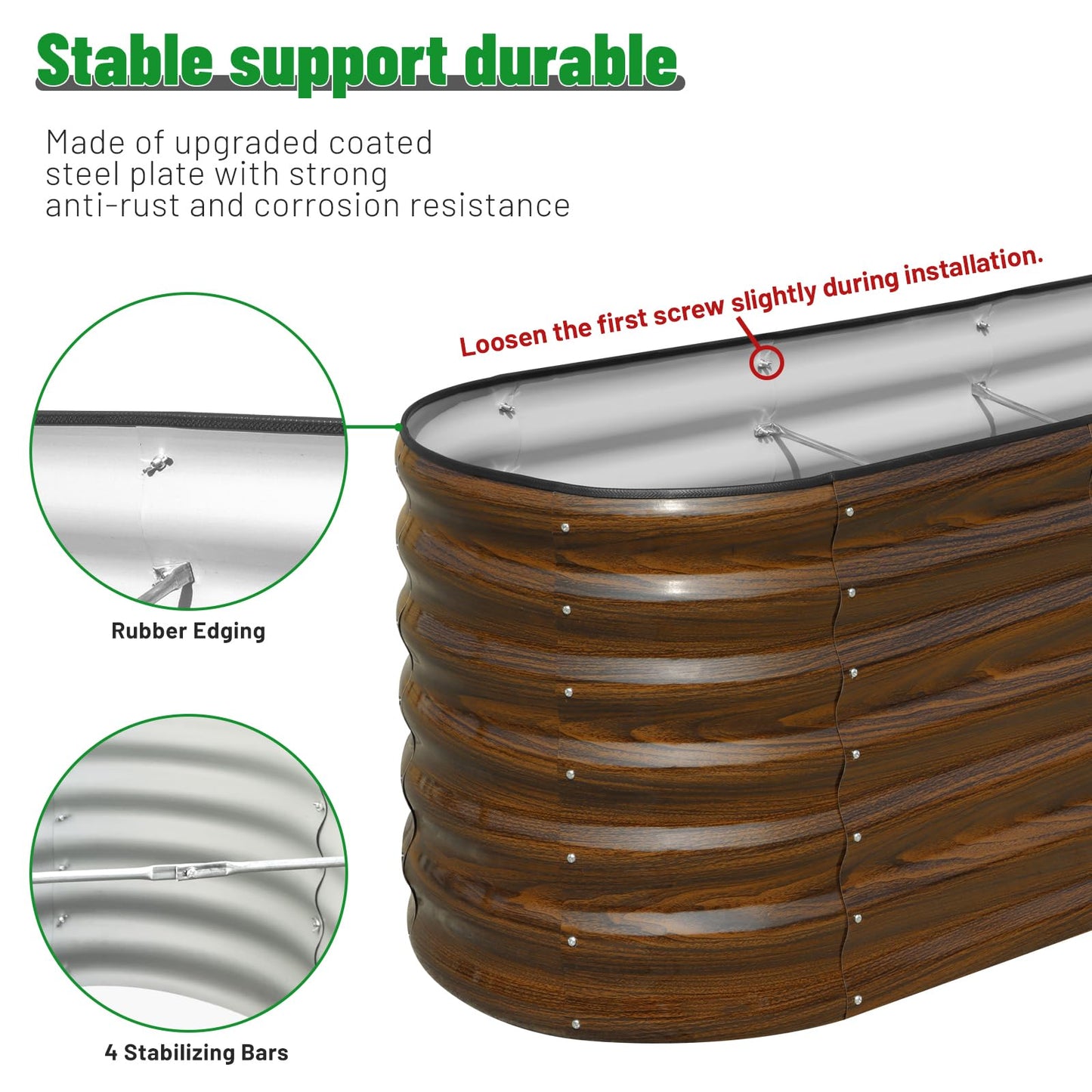 SnugNiture Galvanized Steel Raised Garden Bed Kit - 2 Pack 4x2x2 ft Metal Planter Box for Vegetables, Flowers, Herbs | Easy Assembly, Open Bottom Design for Optimal Drainage