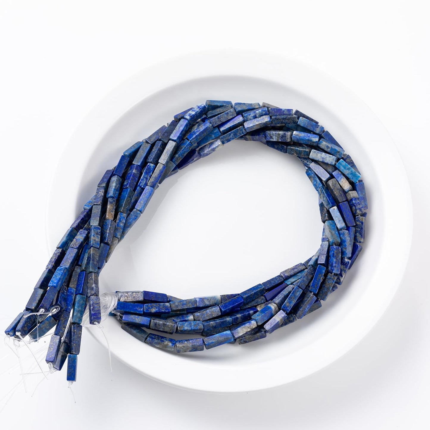 Natural Lapis Lazuli Rectangle Tube Beads 4x13mm 38cm/str Loose Semi Gemstone Stone Beads for Making Bracelets Necklace Earrings
