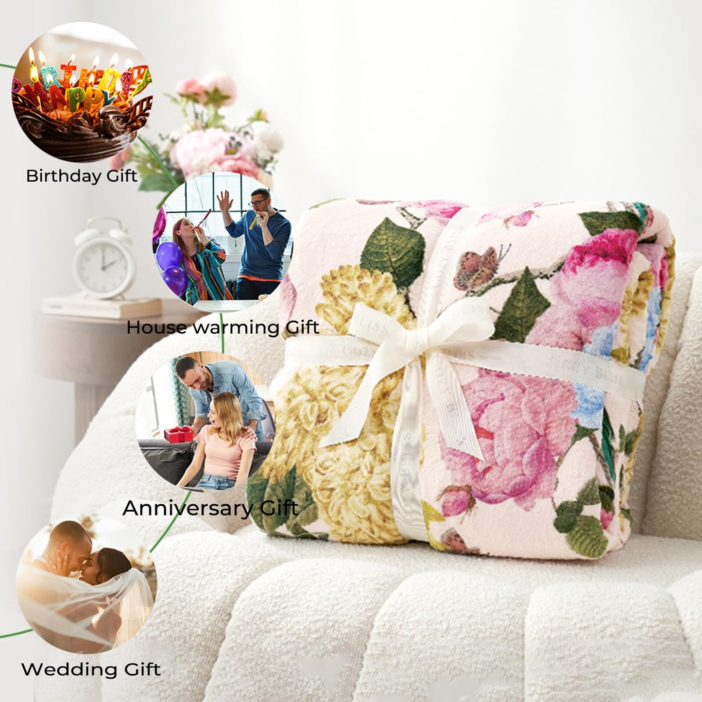 Unicorn Pegasus Blanket 50x60 in Birthday Gifts, Mythical Celestial Sun Moon Throw Blankets for Home Traveling Camping Car Decor, Comfort Fluffy Warm Throws, for Boys Kids Fantasy Lovers
