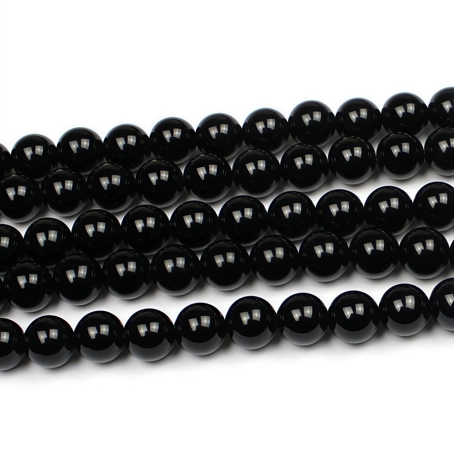 MJDCB Natural Stone Bead Black Onyx Gemstone Loose Beads for Jewelry Making Bracelet Necklace 10mm