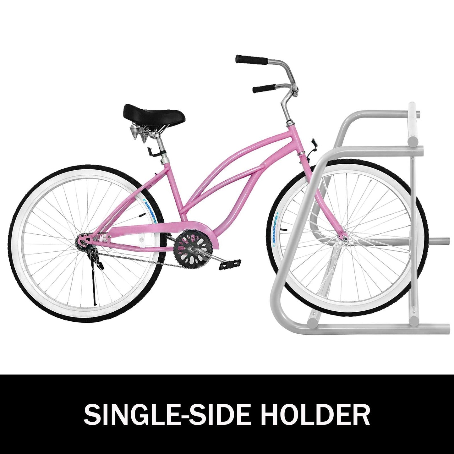 BestEquip 111" Length Floor Bike Rack, 9 Holders All-Steel Grid Bike Rack, Single-Side Storage Stand for Garages Streets Yards
