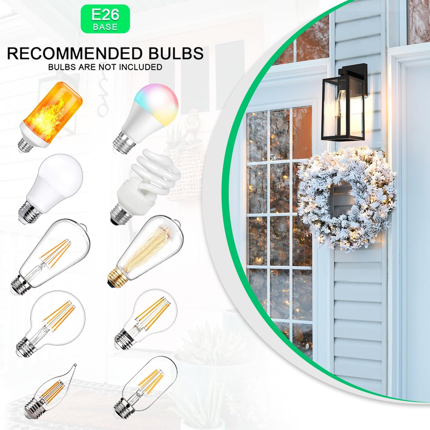 MAXvolador Outdoor Wall Lantern, Exterior Waterproof Wall Sconce Light Fixture, Black Anti-Rust Mount Light with Clear Glass, E26 Base Wall Lamp