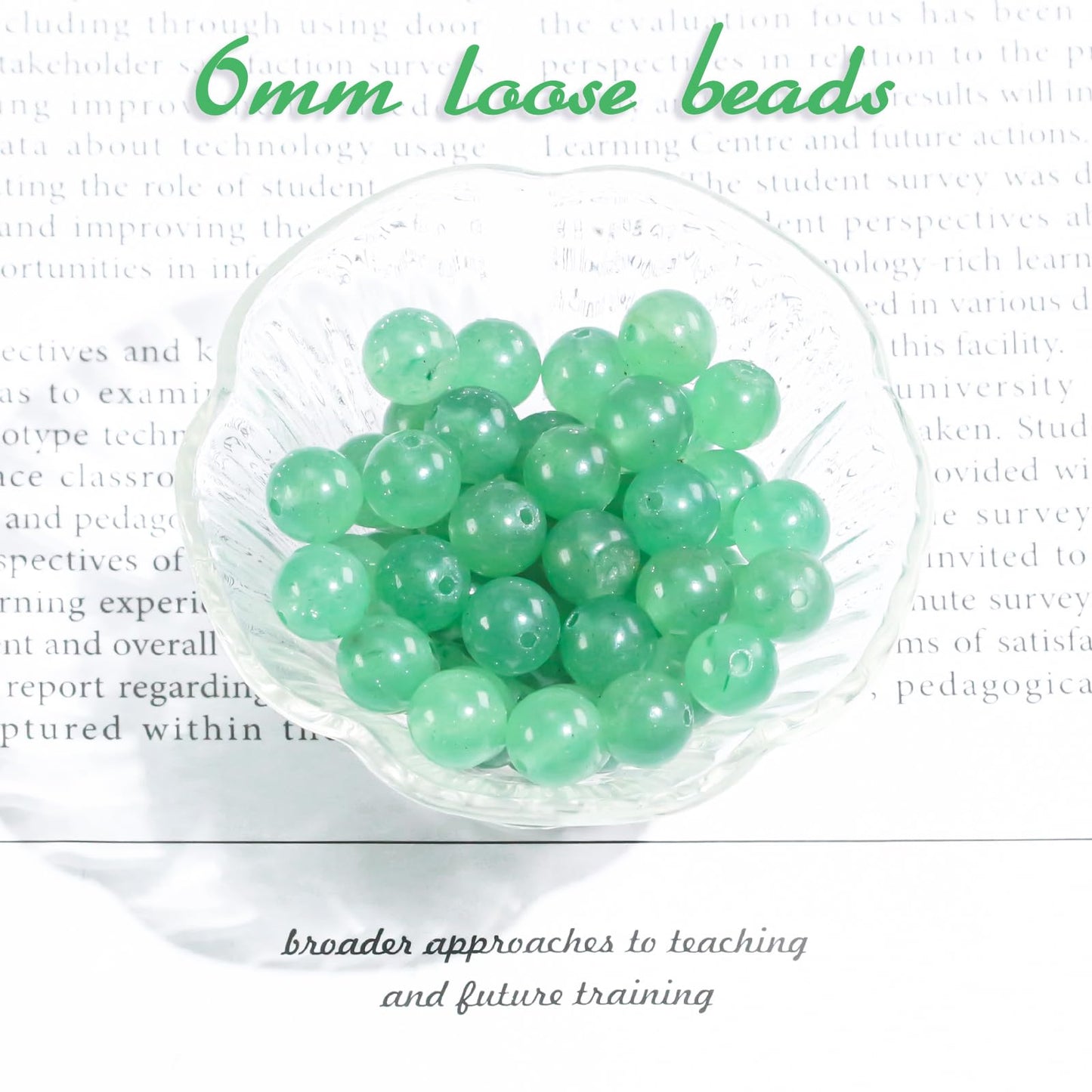 6mm Natural Gemstone Round Green Aventurine Loose Beads for Jewelry Making Bracelets Necklace Earrings Art Craft (60-62pcs/strand)